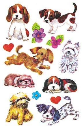 Matrica, papír, 3 ív, 76x120 mm, AVERY ZWECKFORM, "Z-Design No.4340", kiskutyusok